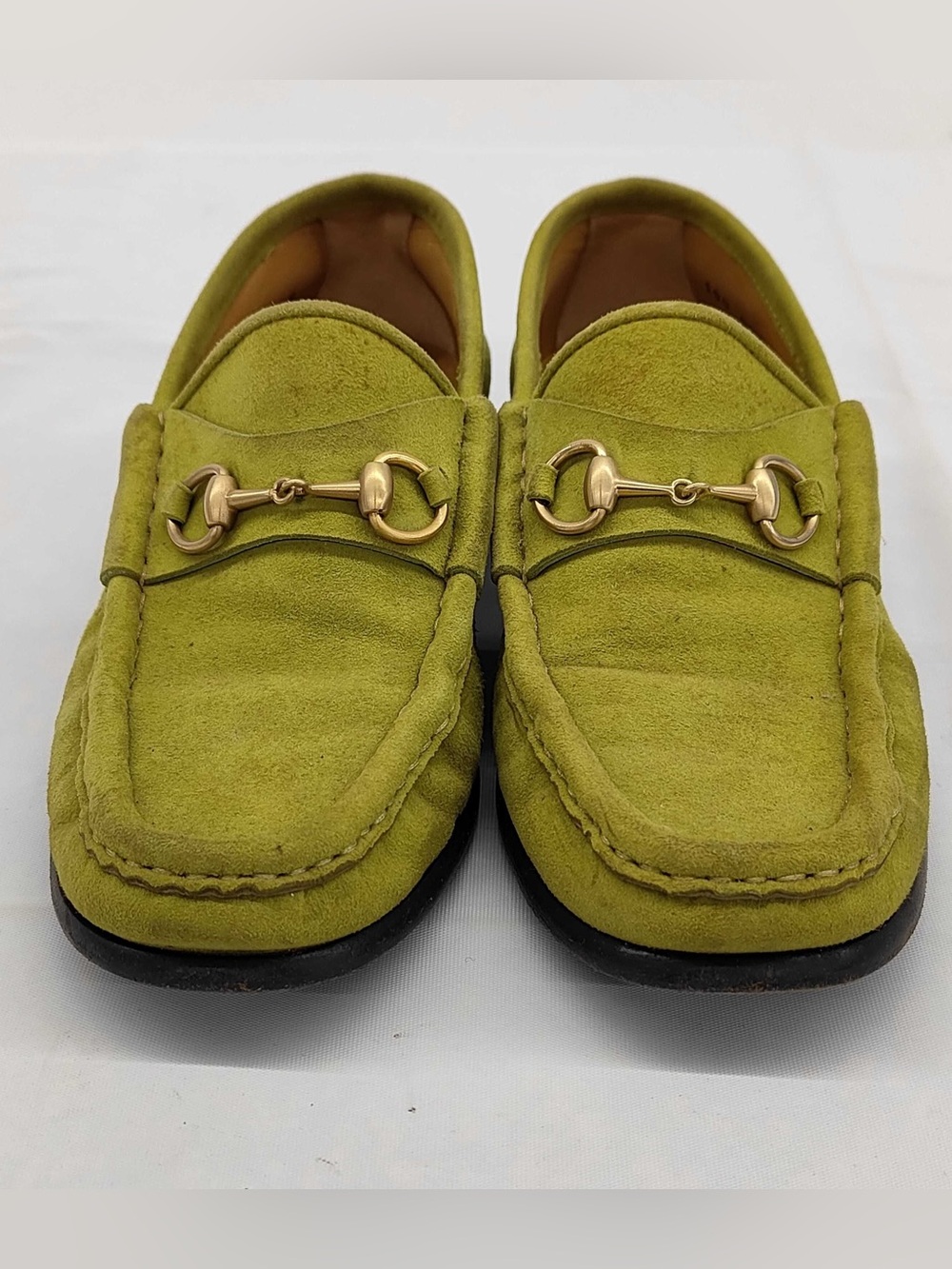 Gucci Green Suede Bit Loafers - Classic Slip-On Dress Shoes